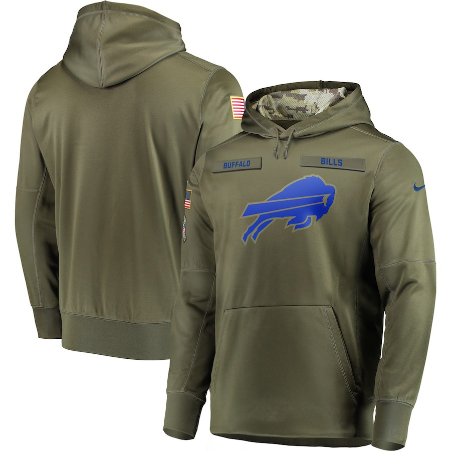 Men Buffalo Bills Nike Olive Salute To Service KO Performance Hoodie Green->atlanta falcons->NFL Jersey